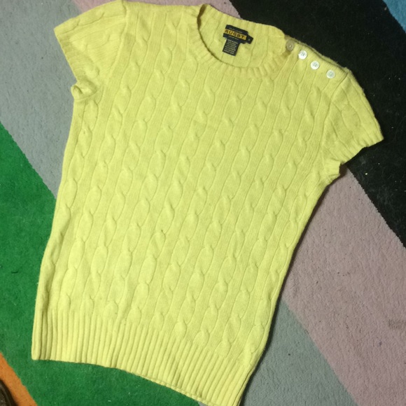 Ralph Lauren RUGBY short sleeve super soft Classic Knit Cashmere Blend Sweater - Picture 2 of 5